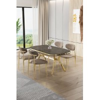 Комплект для столовой Hanah Home Olya Anthracite Gold Cappuccino