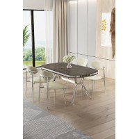 Комплект для столовой Hanah Home Olya Anthracite Chrome Cream