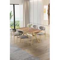 Set mobilă pentru bucătărie Hanah Home Olya Oak Gold Grey