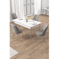 Комплект для столовой Hanah Home Rewa White Chrome Grey