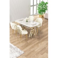 Set mobilă pentru bucătărie Hanah Home Zae White Marble Gold Cream