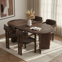 Комплект для столовой Hanah Home Meridia 4 Milano Walnut Dark Walnut Brown