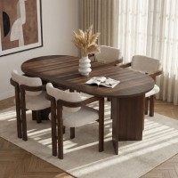 Комплект для столовой Hanah Home Meridia 4 Milano Walnut Dark Walnut White