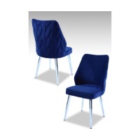 Комплект стульев Hanah Home Pufi Sax Blue Chrome