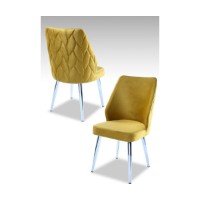 Комплект стульев Hanah Home Pufi Yellow Chrome
