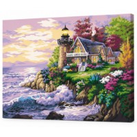 Tablou pe numere Art Gallery Premium Casa cu far 30x40cm (EX7850)