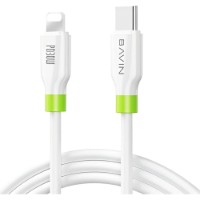 USB Кабель Bavin Type-C to Lightning Silicone 1m White (CB412TLL)