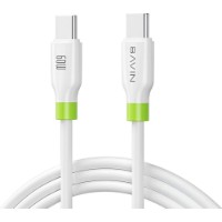 USB Кабель Bavin Type-C to Type-C Silicone 1m White (CB412TT)
