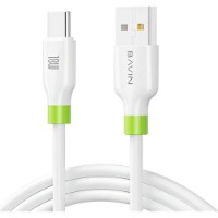 USB Кабель Bavin USB to Type-C Silicone 1m White (CB412UT)