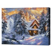 Картина по номерам Art Gallery Premium Домик в зимнем лесу 40x50cm (GX42654)