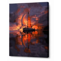 Картина по номерам Art Gallery Premium Яхта и грозовой закат 40x50cm (GX44526)