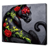 Tablou pe numere Art Gallery Premium Pantera în flori 40x50cm (GX42634)