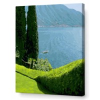 Картина по номерам Art Gallery Premium Озеро и зеленый склон 40x50cm (GX46062)
