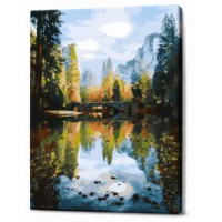 Tablou pe numere Art Gallery Premium Lac în pădurea de toamnă 40x50cm (GX35835)