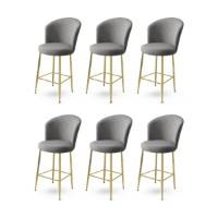 Set scaune de bar Hanah Home Alte Grey Gold