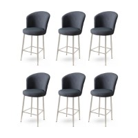 Set scaune de bar Hanah Home Alte Anthracite Chrome