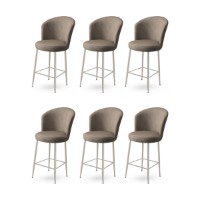 Set scaune de bar Hanah Home Alte Cappuccino Chrome