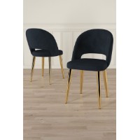 Set scaune Hanah Home Pane Anthracite Gold