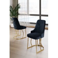 Комплект стульев Hanah Home Puva Anthracite Gold