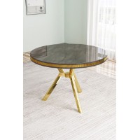 Обеденный стол Hanah Home Mos Anthracite Gold