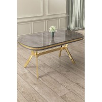 Обеденный стол Hanah Home Olya Anthracite Gold