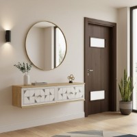 Măsuţă de toaletă Hanah Home Moka 120 Sapphire Oak White Silver