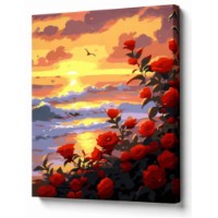 Картина по номерам Art Gallery Econom Розы и закатное море 30x40cm (EX8734)