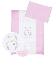 Lenjerie de pat pentru copii Albero Mio Sweet Bear Pink (C-5 H167)