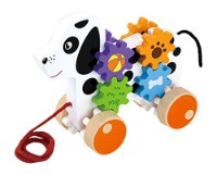 Игрушка каталка Viga Pull Along Dog with Gears (50977)