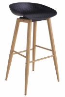 Scaun de bar Deco Hector Black/Transprint Legs