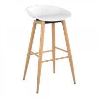 Scaun de bar Deco Hector White/Transprint Legs