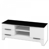 Тумба Неман Верона MH-128-06 Белый Глянец/Чёрный Мат