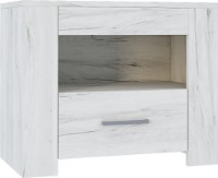 Прикроватная тумба Астрид-Мебель Квадро 01 340x490x600mm Дуб Крафт Белый