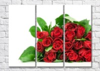 Pictură Magic Color Bouquet of Red roses on a White background (500141)