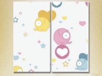 Pictură ArtPoster Elephants and hearts 02 (2225846)