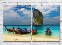 Картина ArtPoster Moored boats off the coast (3453789)