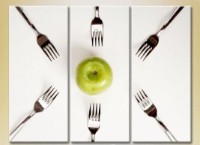 Pictură Magic Color Triptych Apple and Six Forks (2698747)