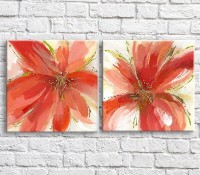 Pictură ArtPoster Red poppies in oil on White background (3467739)