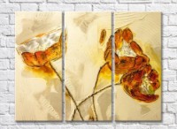 Pictură Rainbow Orange poppies on a beige background oil painting (500492)