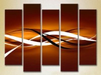Pictură Rainbow Polyptych Abstract brown yellow 09 (2231667)