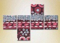 Pictură Rainbow Polyptych Abstraction burgundy blue 07 (2230279)