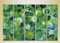 Pictură Rainbow Polyptych Abstraction green blue 11 (2231653)