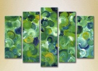 Pictură Rainbow Polyptych Abstraction green blue 13 (2231652)