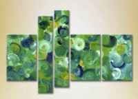 Pictură Rainbow Polyptych Abstraction green blue 16 (2231664)