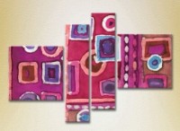 Pictură Rainbow Polyptych Abstraction lilac pink 03 (2230350)