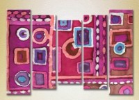 Pictură Rainbow Polyptych Abstraction lilac pink 14 (2231699)