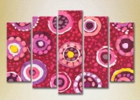 Картина Rainbow Polyptych Abstraction pink yellow 11 (2231682)