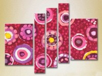 Pictură Rainbow Polyptych Abstraction pink yellow 15 (2231684)