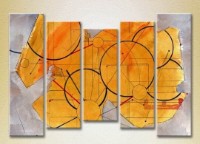 Картина Rainbow Polyptych Abstraction yellow violet 10 (2231645)