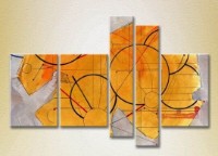 Pictură Rainbow Polyptych Abstraction yellow violet 12 (2231697)